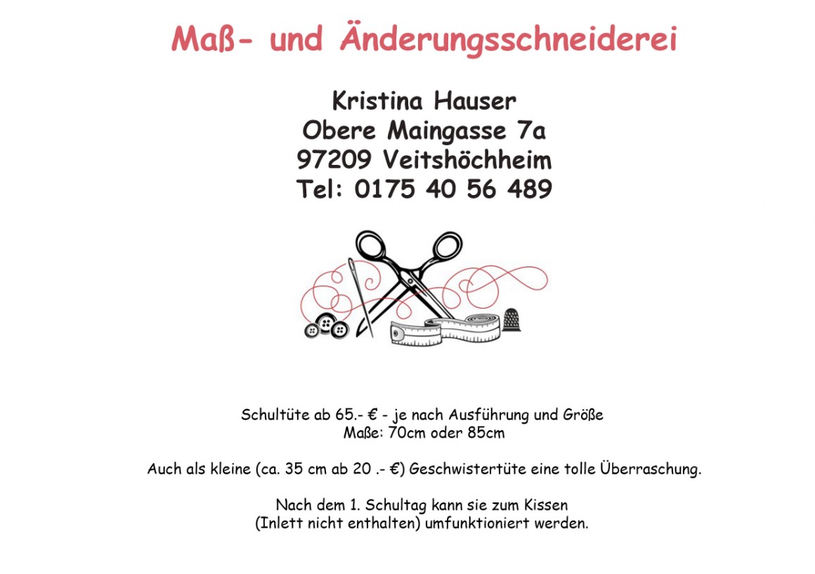 Maß- und Änderungsschneiderei